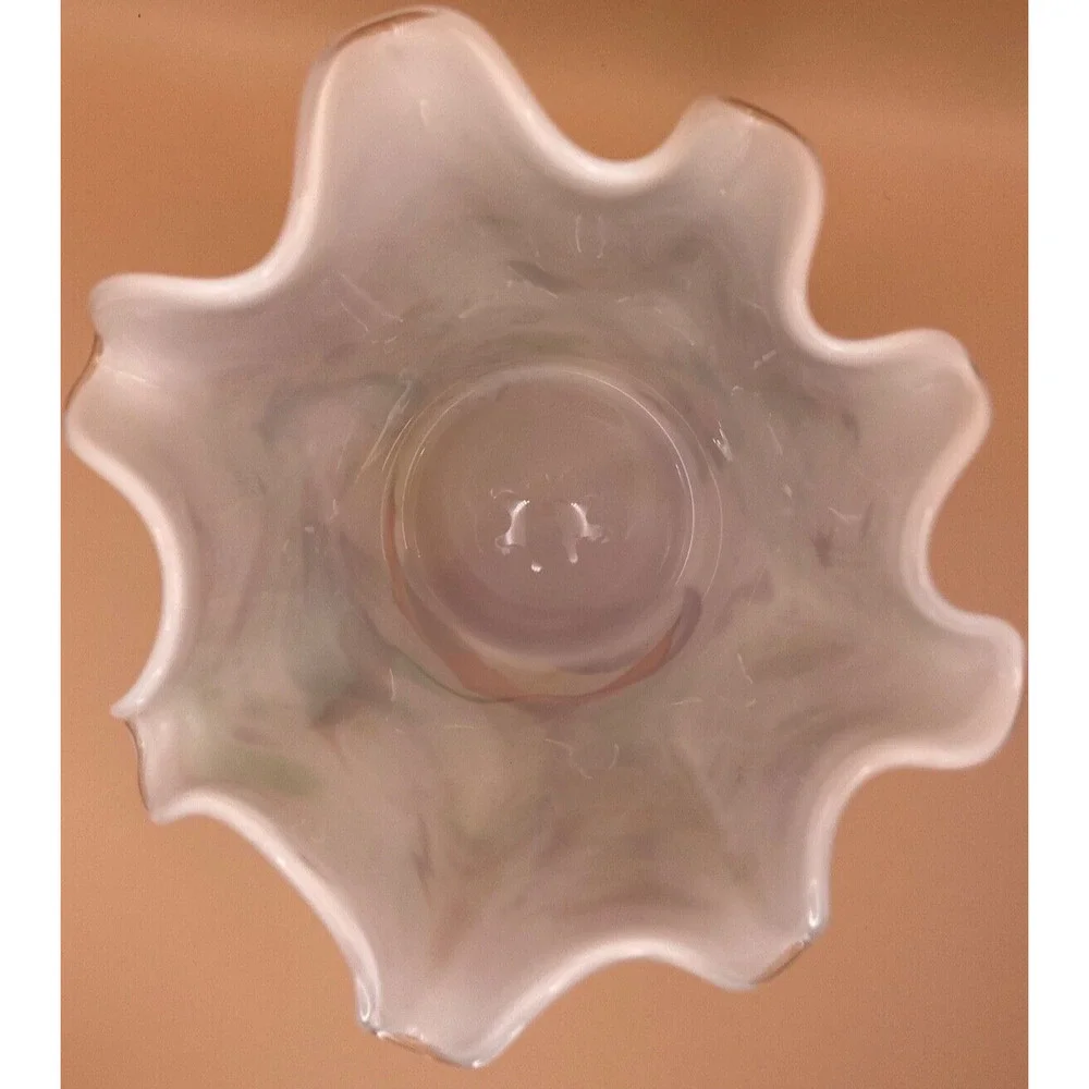 Stunning Josefina Krosno Hand Blown Glass Multi Colored Handkerchief Vase- USED